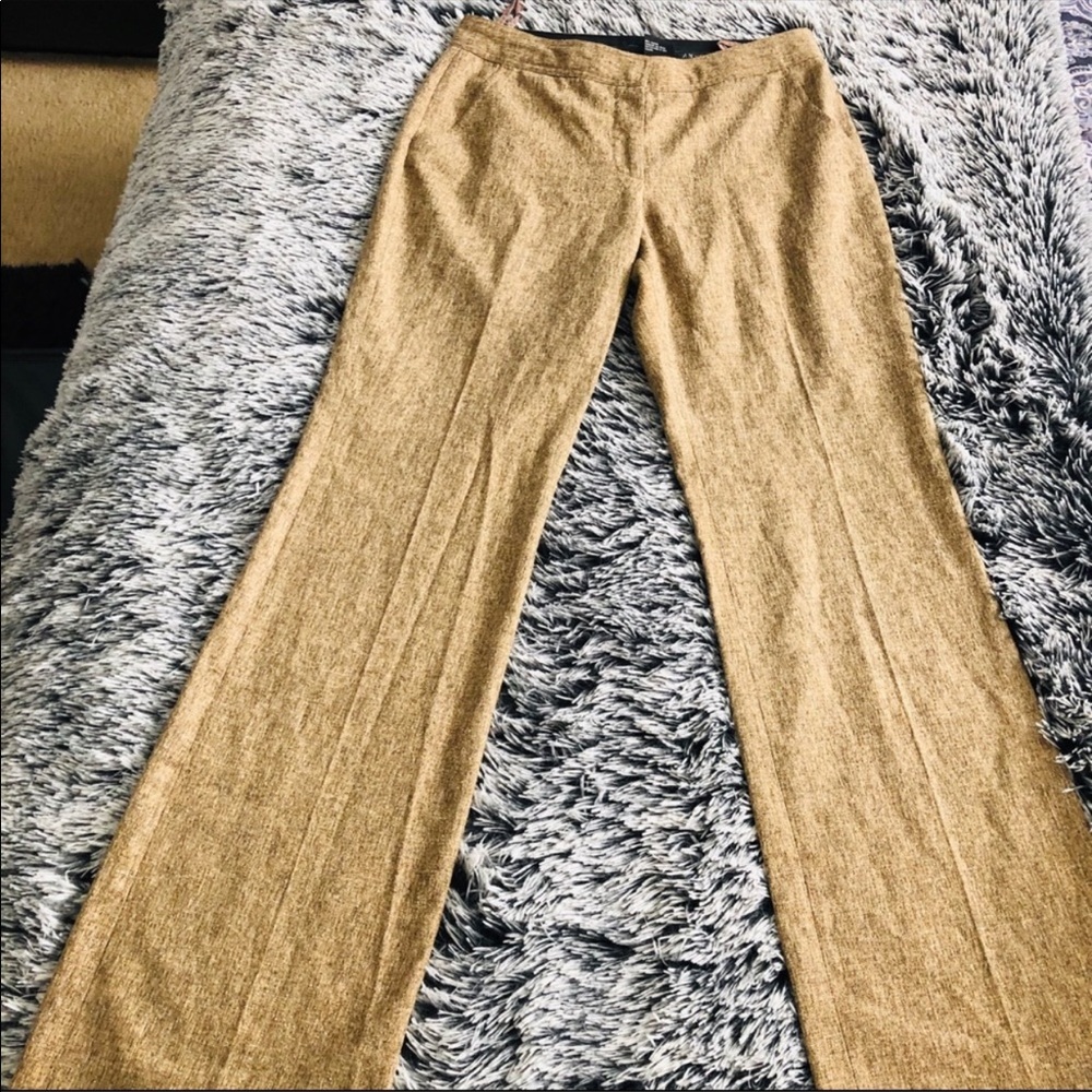 Anne Klein tweed flare pants size 4 brown